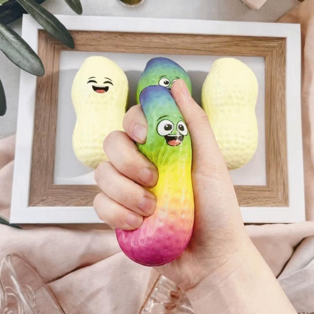 12pcs Realistic Peanut Pinch Le Sludge Texture Squishy Toy Kneading Toy Stress Relief Toy Office