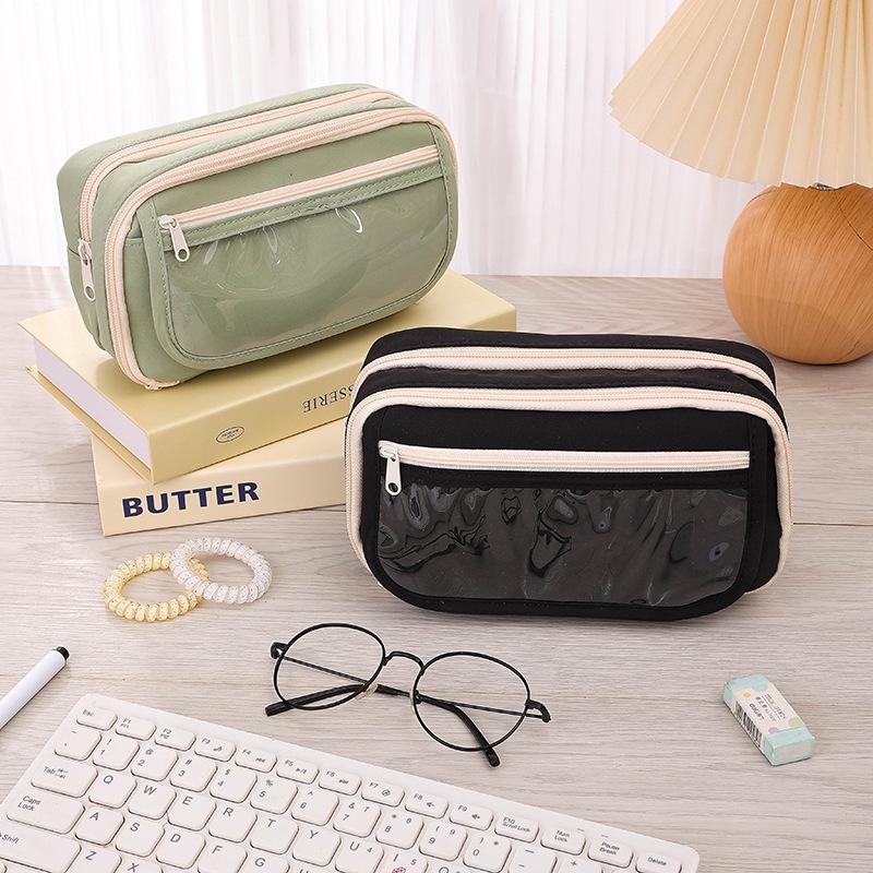 Nine-Layer Transparent Panda Pencil Case - Stylish and Practical Stationery Bag for Students