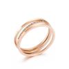 Korean Style Three-Layer CNC Titanium Steel Rose Gold Ring