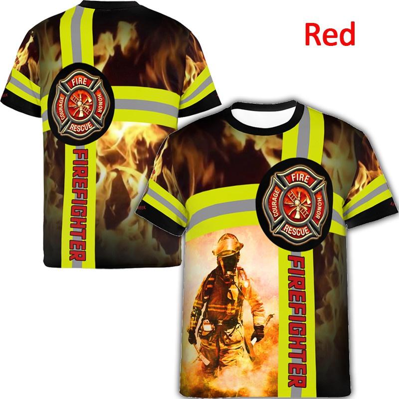 Футболка FireFighter Firemen Hero с 3D-принтом, модная, с круглым вырезом и коротким рукавом, для мужчин и женщин, повседневные футболки