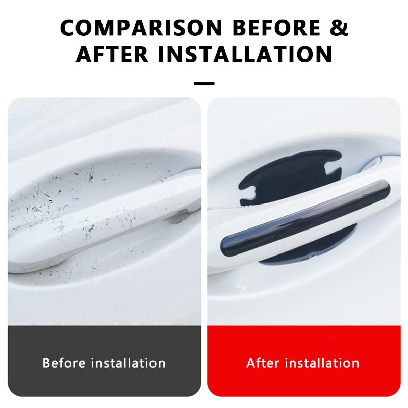 SEAMETAL 8 шт. Накладки на ручки дверей автомобиля, защита от царапин, защитные наклейки для автомобиля, противоударная защитная полоса для ручки автомобиля, внешние детали