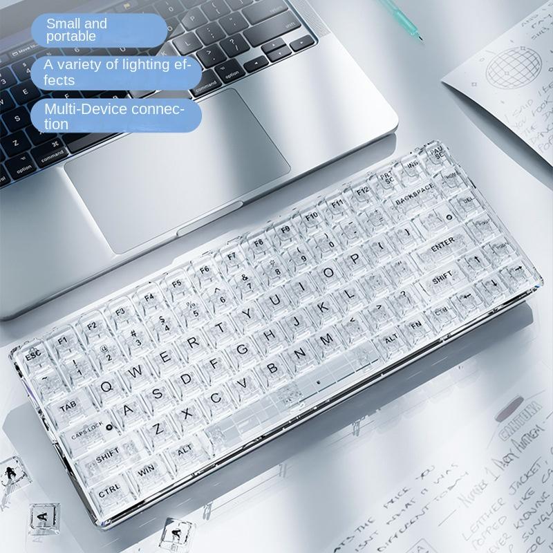 Преобразите свою игру с помощью прозрачной беспроводной механической игровой клавиатуры NJ80