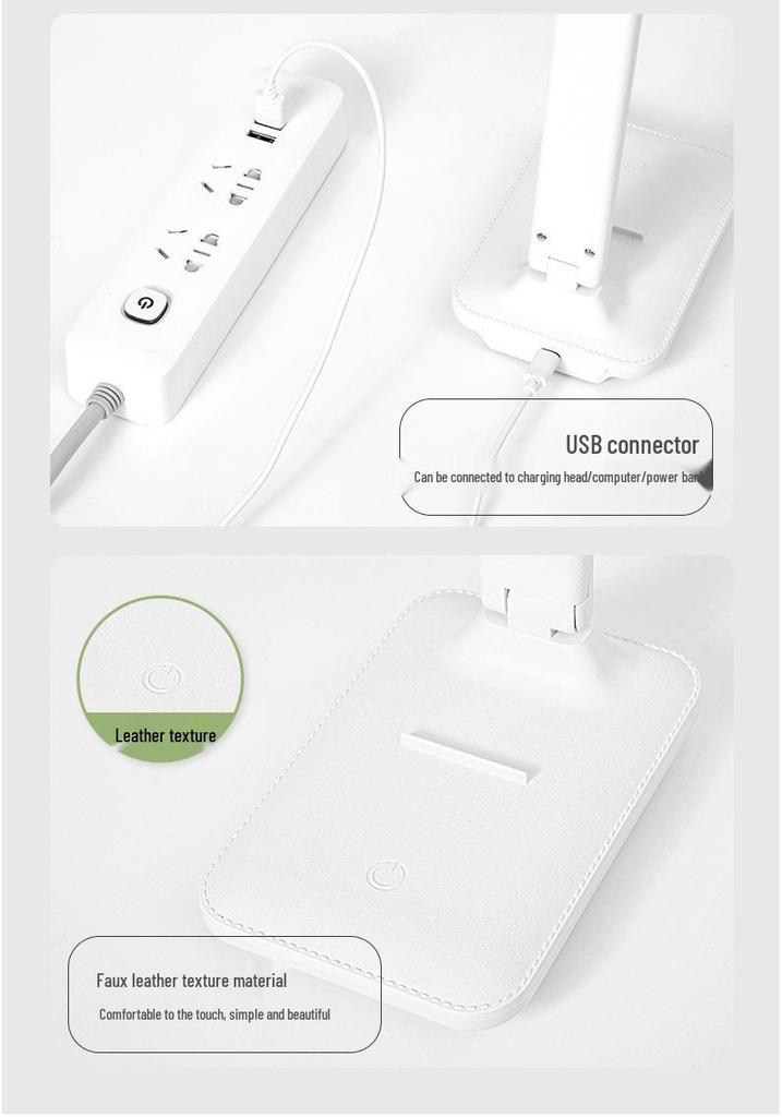 Складная USB-светодиодная настольная лампа - Светодиодный светильник для чтения с защитой глаз для студентов, прикроватный, для общежития и атмосферный ночник для спальни.