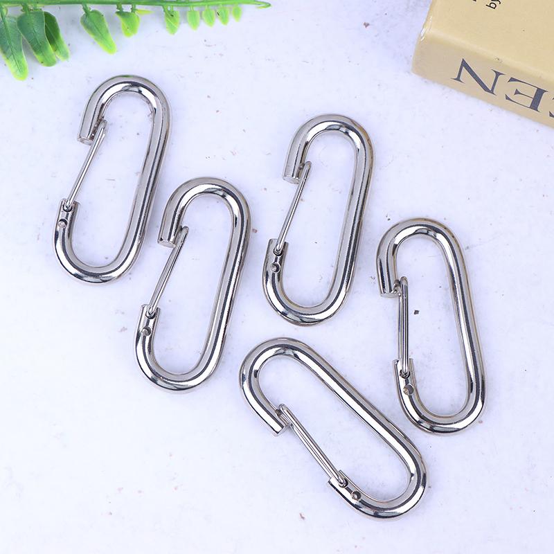 1/3/5 шт. Металлические овальные брелоки Карабин Защелкивающиеся крючки Пружинные открывающиеся пряжки Для DIY Соединитель собачьей цепи Подвески Брелок для сумки