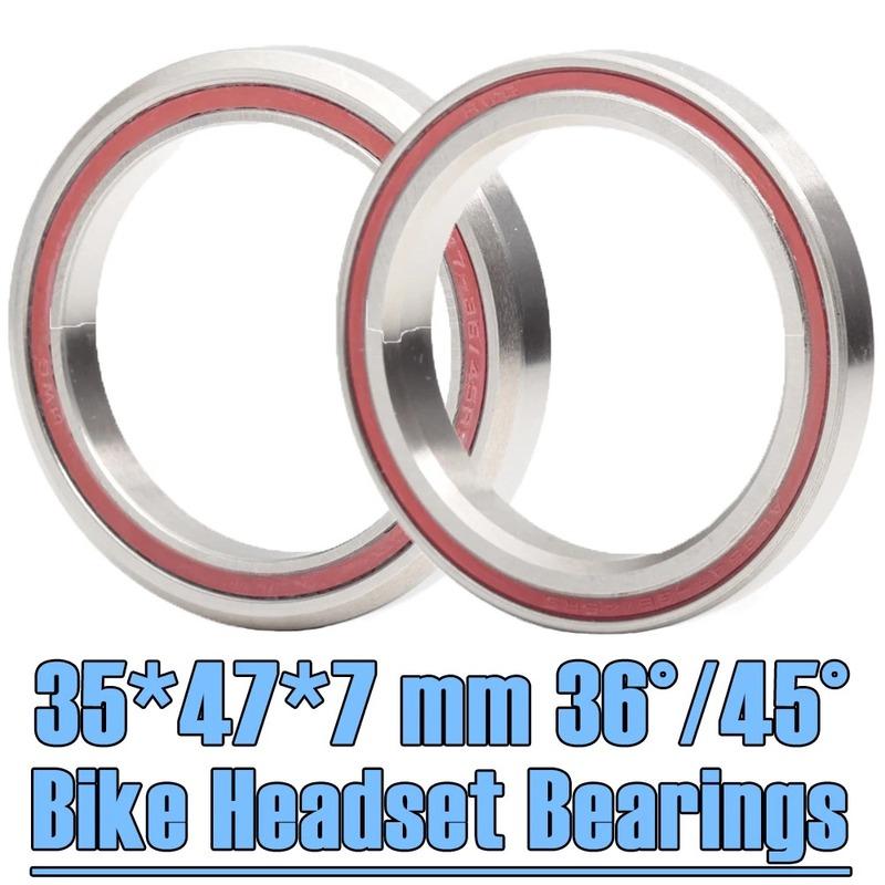 2Pcs Bike Headset Ball Bearings 1-1/4 Inch 36/45 45/45 ACB Road MTB Angular Contact Bicycle Bearings 40*51.8*8*35*47*7 mm
