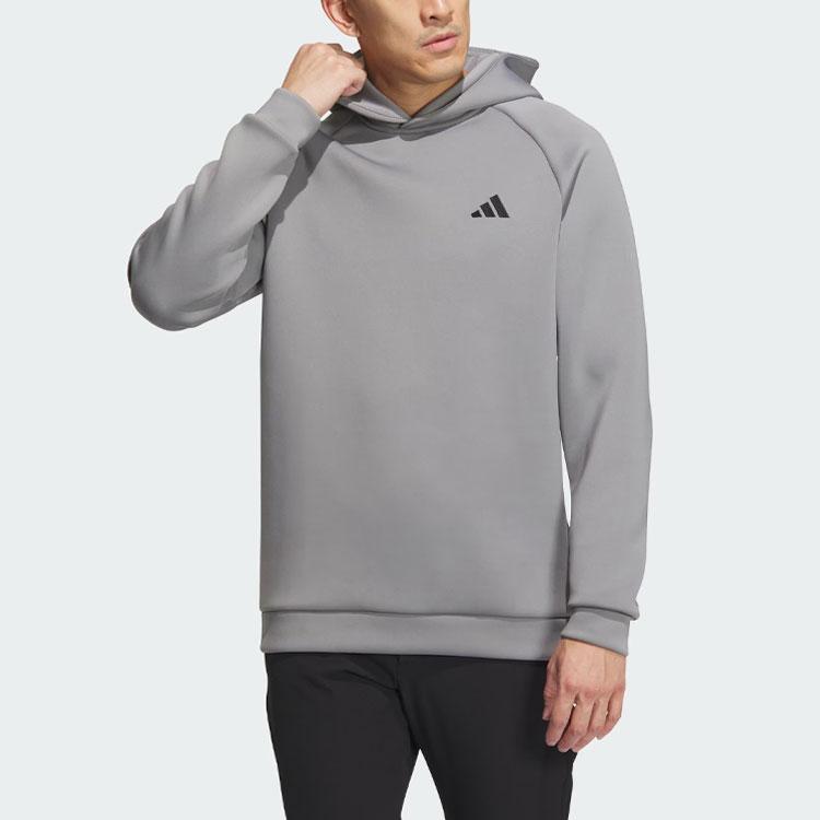 adidas Толстовка с капюшоном с объемным рукавом и 3D-тиснением, однотонный логотип, спортивная толстовка для гольфа, мужские толстовки с капюшоном, серые HZ3244