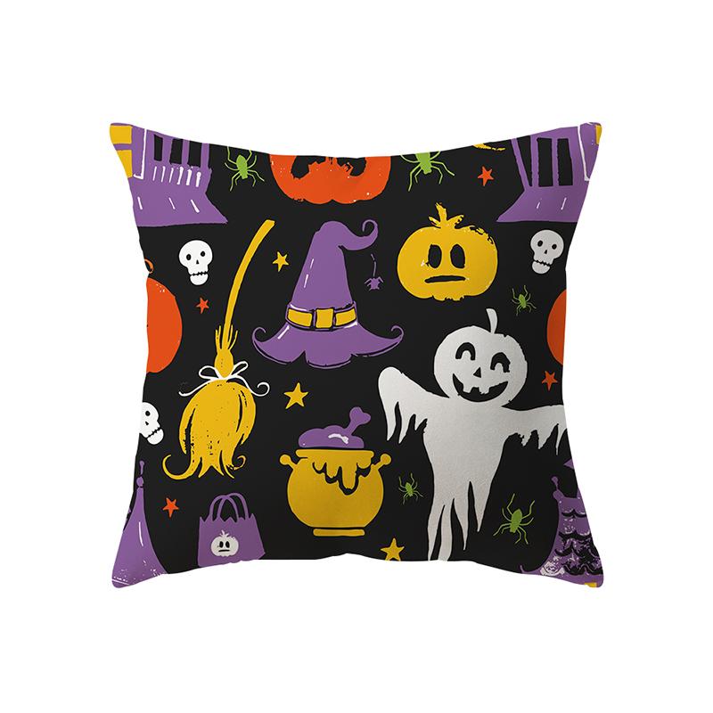Devil Pumpkin Throw Pillow Cover Halloween Theme Throw Pillow Cover Sofa Chair Bed Cushion Cover Home Decor