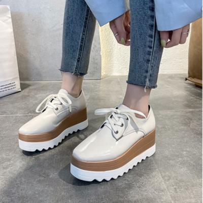 Мода 2025Женские кроссовки на толстой подошве Роскошная кожа Повседневная обувь Дизайнерская платформа Обувь для увеличения роста для женщин Лоферы на шнуровке