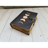 Celestial Sun & Moon Handmade Vintage Leather Journal • Deckle Edge Paper