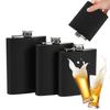 Wine Flask Stainless Steel Funnel And Cups 6-12Oz Pocket-Sized Wine Bottle with Never-Lose Metal Cap Portable Matte Black Drinking Flasks