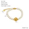 European and American fashion, handmade pearl necklace and bracelet set, simple and elegant design, women's style