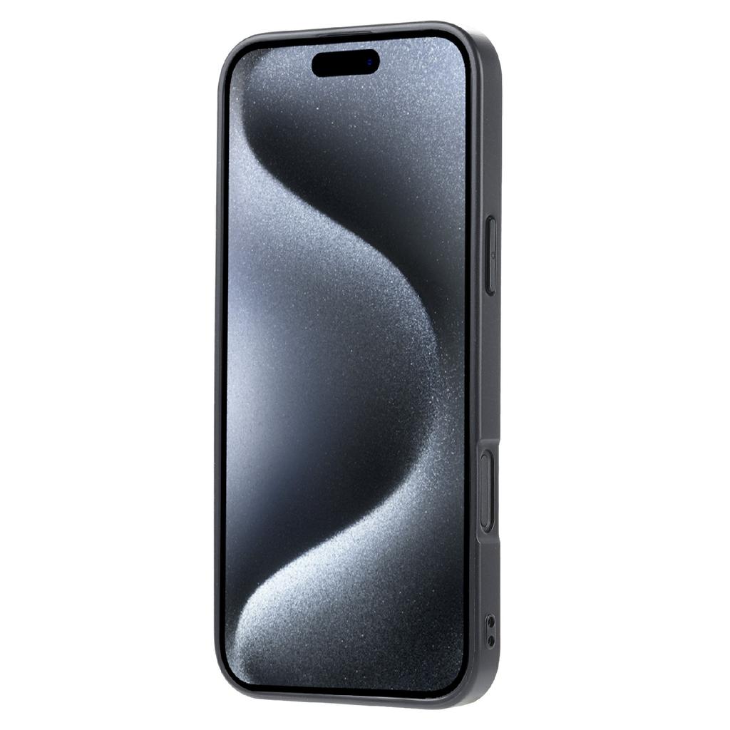 For iPhone 16 Pro Max Card Holder PU Leather+TPU Kicsktand Phone Cover