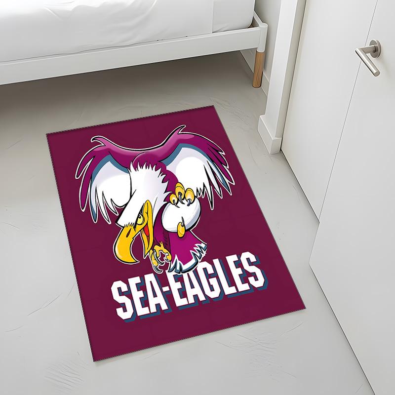 Manly Warringah Sea Eagles (5) Rug Suitable For Living Rooms Bedrooms Computer Rooms Dining Areas And Placement Under Tables And Chairs Also An Ideal