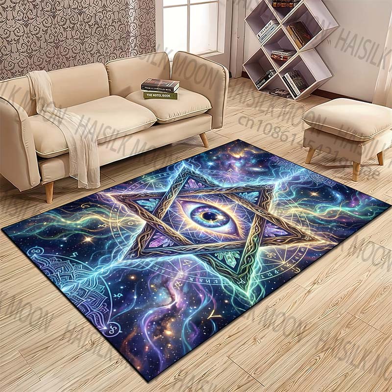 Mystical eye with geometric Pattern Rug Carpets for Bedroom Living Room Sofa Mat Creative Door Mat Cloakroom Home Decor
