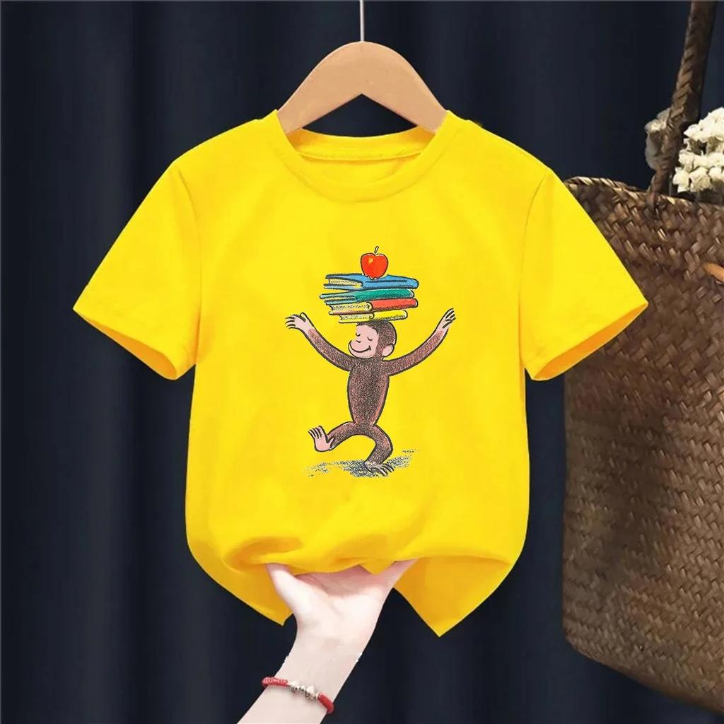 Funny Cartoon Monkey Graphic Print Children Tshirts Summer Boys Girls Kawaii Casual Tops Kids ONeck Short Sleeve Tshirts