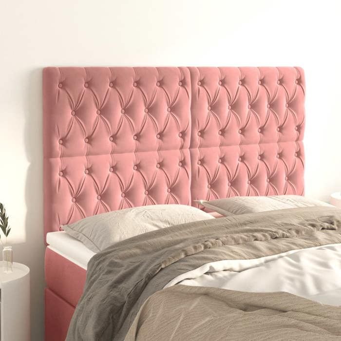 Maison Exclusive - Tête de lit Rose 160x7x118/128 cm Velours