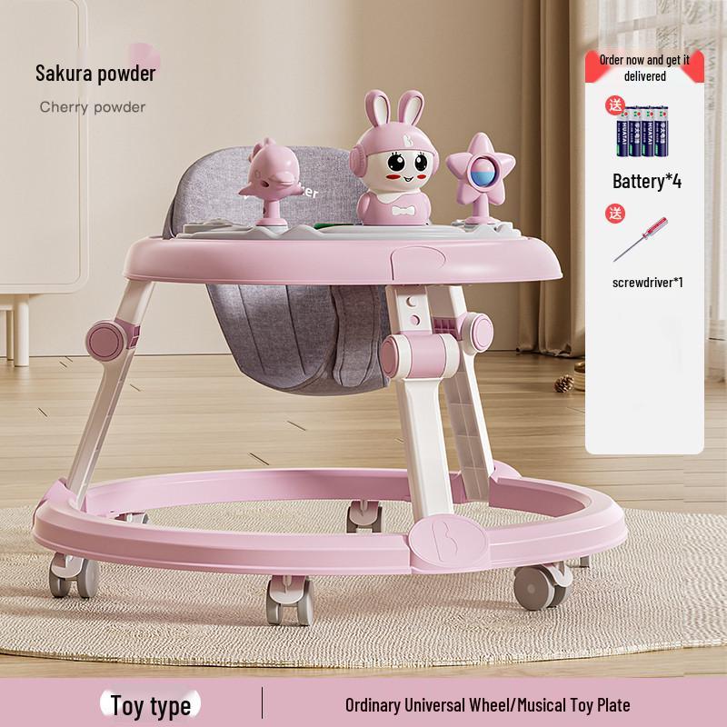 Многофункциональные детские ходунки с музыкой, легкие и складные для 6-18 месяцев, конструкция против опрокидывания