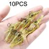 Soft Simulation Fishhook Shrimp Prawn Lure Hook Tackle Bait Fishing Lures Artificialbait Luminous Shrimp 4cm