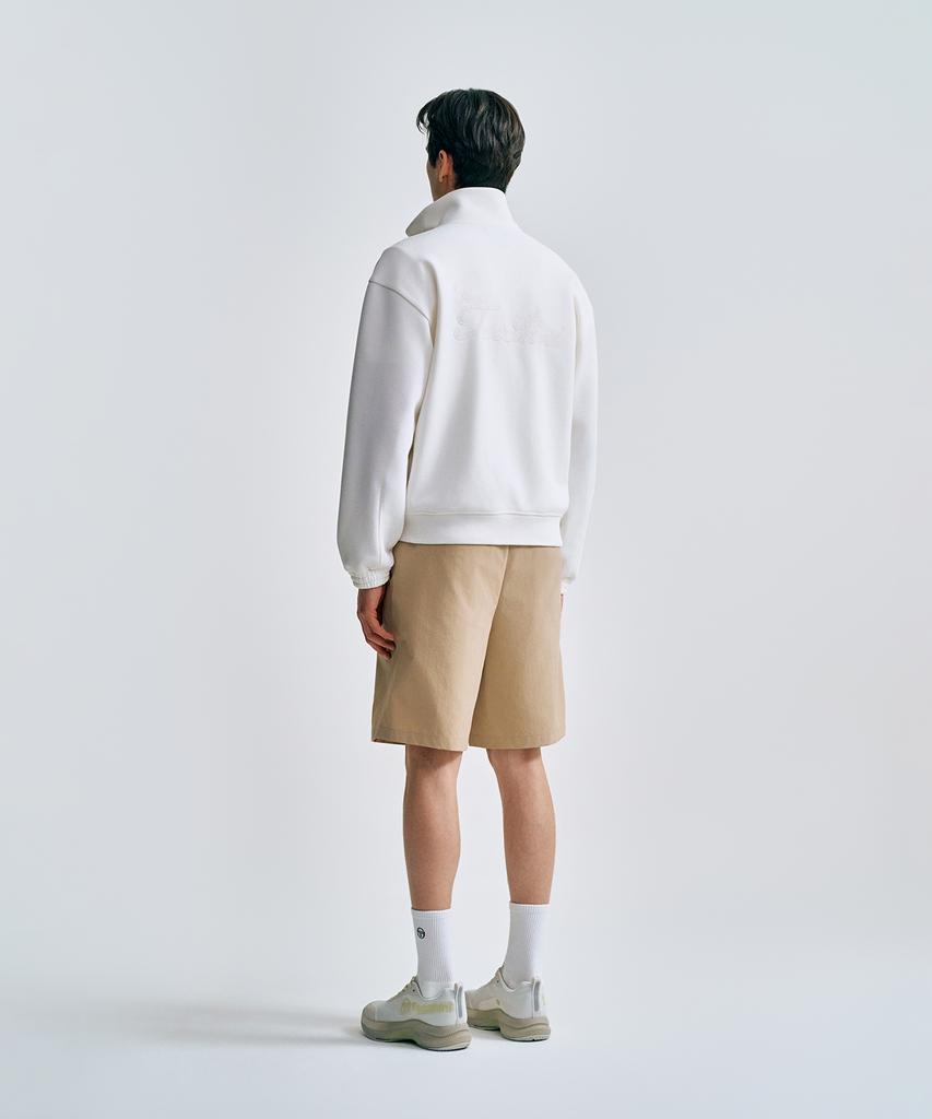 Sergio Tacchini M Pique Jersey Bomber Jacket (Ivory)