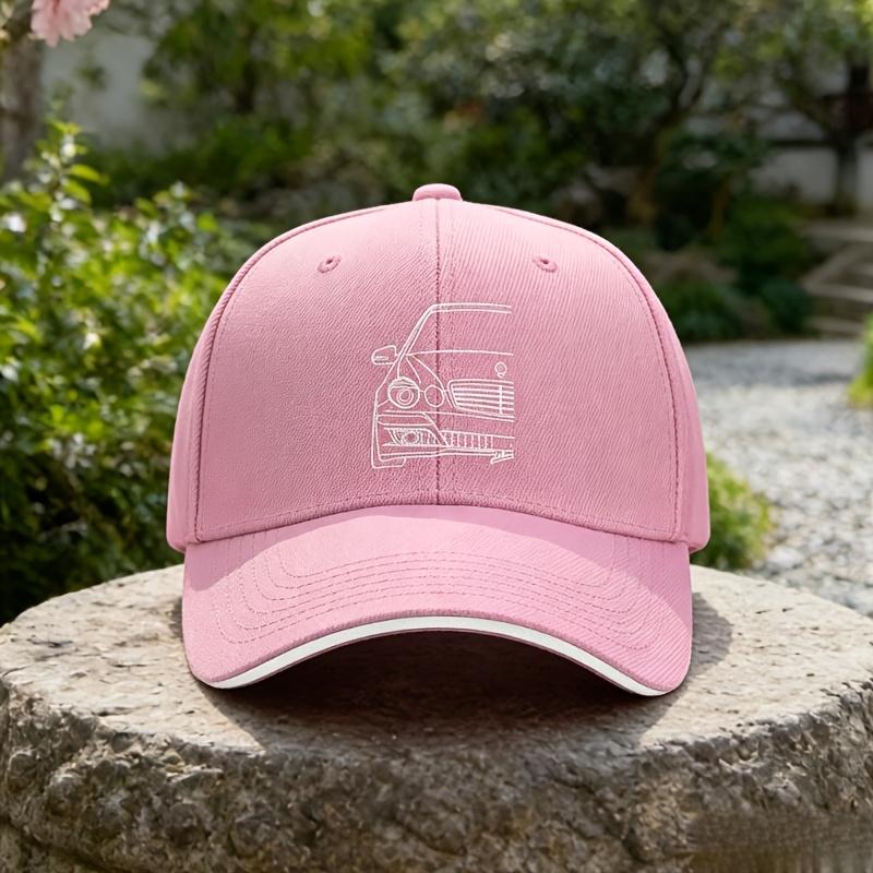 Unisexs  Womens Baseball Cap  Lightweight Breathable Unisex Cap with Car Front Face Line Drawing  Geometric Pattern