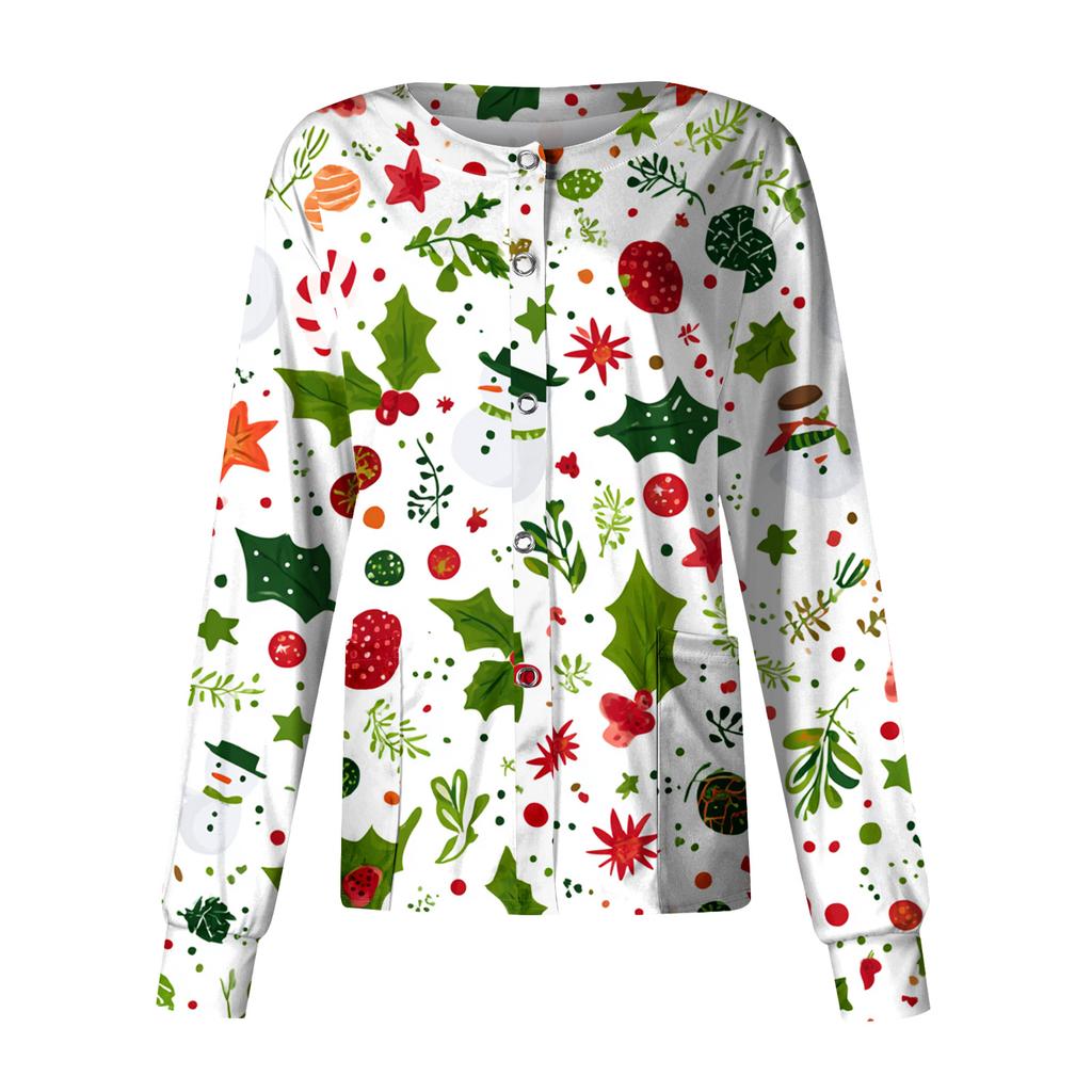 Women's Casual Long Sleeve Single Breasted Printed Dry-nurse Top