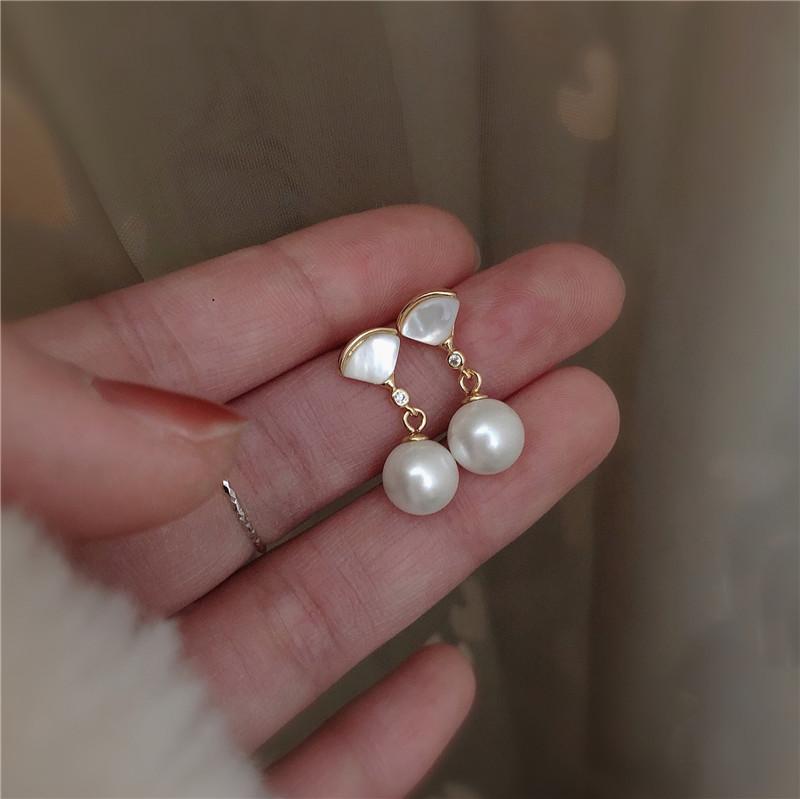 Новые модные серьги-подвески из стерлингового серебра 925 пробы, кольца, жемчуг, лист, винтажные, неправильной формы, для женщин, девушек, подарок, модные украшения, дропшиппинг