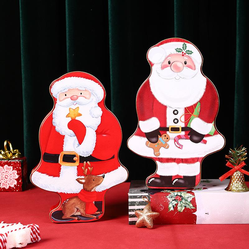 Tinplate Box Santa Claus Storage Box Candy Box Biscuit Box Snack Box Multi Functional Piggy Bank Gift Packaging Box