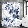 Акварельная Цветочная Современная Абстрактная Темно-синяя Цветочная Занавеска для Душа, Декоративная Занавеска для Душа для Ванной Комнаты, Водонепроницаемая Занавеска для Душа