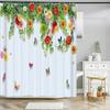 Beautiful Flowers Shower Curtains Floral Printed 3D Curtain For Bathroom Polyester Fabric Waterproof Bathroom Curtain with Hooks