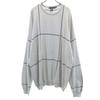 90s Old Check Pattern Long Sleeve Knit XXL Gray Sweater Big Size Men's Used