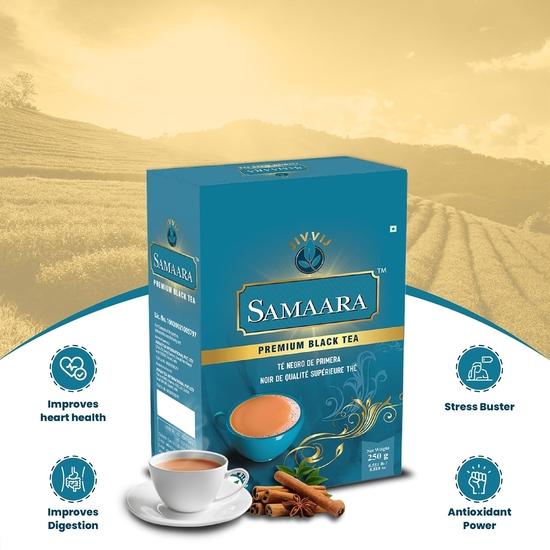 Чай Samaara 250 г | Премиальный черный листовой чай Ассам CTC | Порошок Chai Patti | Банка 250 г
