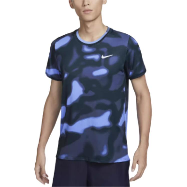 Nike Мужская футболка Dri Fit Сине-черная FQ2109-494