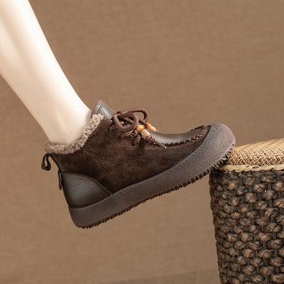 Женские ботильоны, утепленные флисом теплые хлопковые туфли, удобные и универсальные зимние ботинки