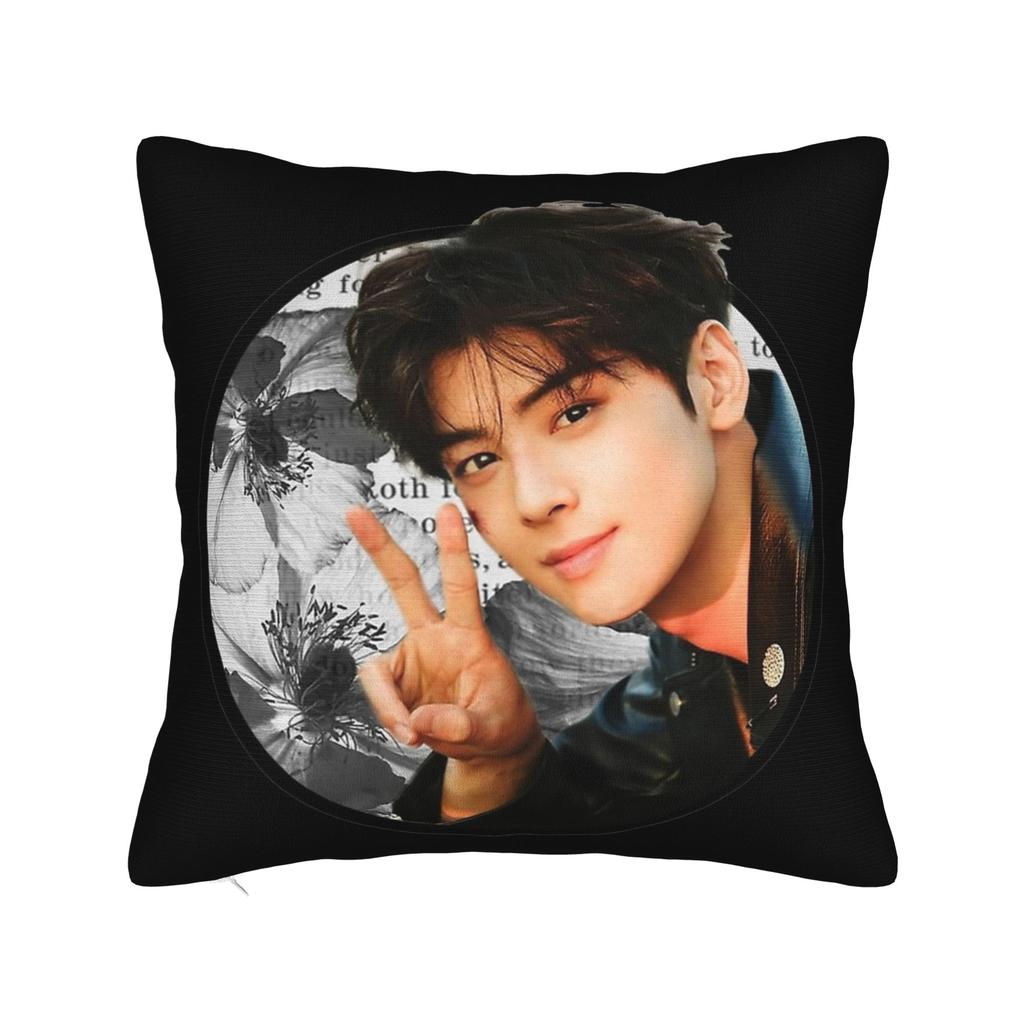Cha Eun Woo Poster Throw Pillow Cover Polyester Decorative Pillow Fashion Pillowcover Home Decor