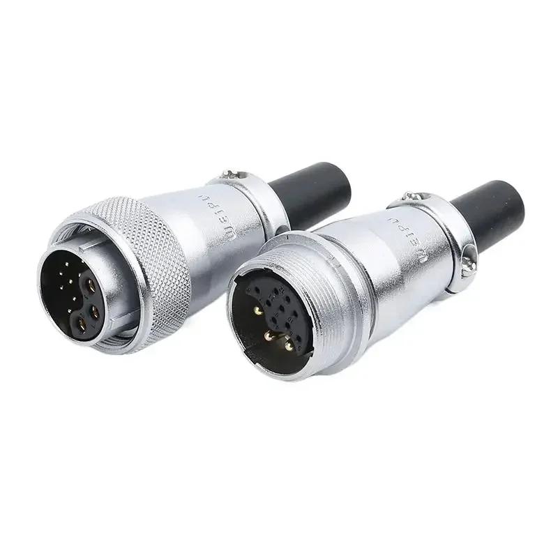 WEIPU WS24 TQ+ZQ WS24 Metal IP65 Waterproof Electrical Wire Cable Connector M24 2 3 4 9 10 12 19 Pin Industrial Outdoor Adapter