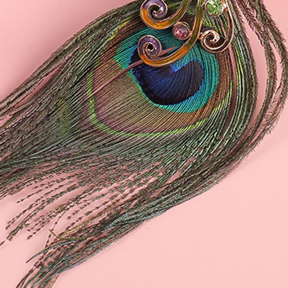 Rhinestone Car Hanging Ornament Imitation Peacock Bag Pendant Backpack Decor