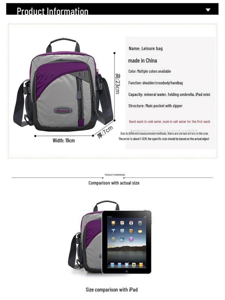 New Summer Nylon Women's Casual Outdoor Crossbody Travel Shoulder Bag