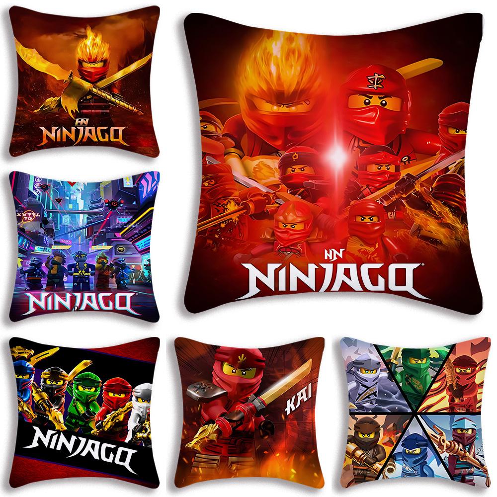 Чехлы на подушки Мультяшные Для игры Ninjagos Декоративные для дивана Домашние Двусторонние Короткий плюш Милые Чехлы на подушки