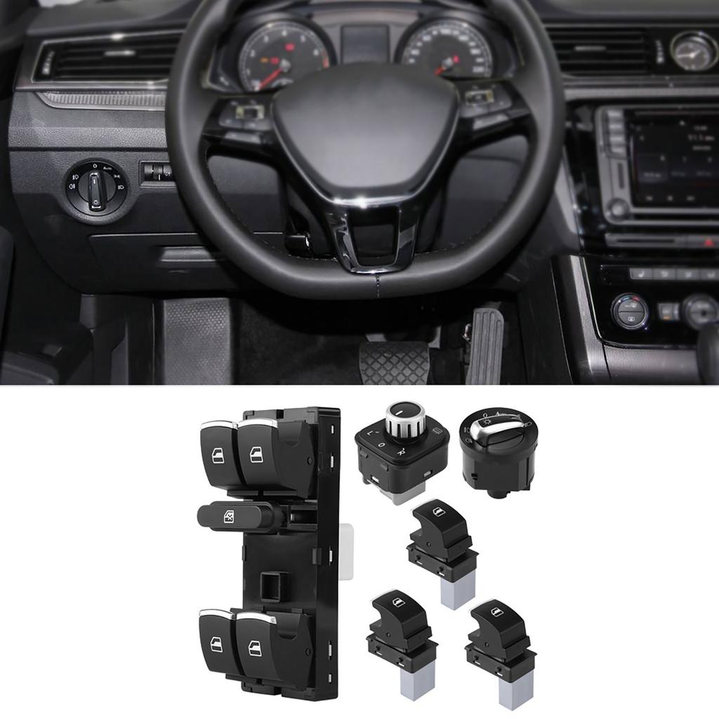 6 шт. хромированный комплект переключателей фар и зеркал для B6 CC MK5 MK6