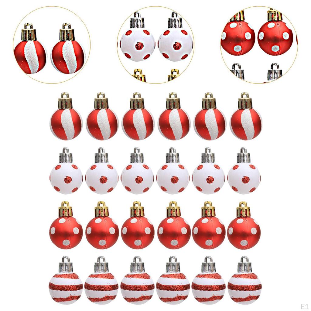 24 Pieces Christmas Tree Hanging Decorations Ball Ornaments Decorative Xmas Balls Baubles