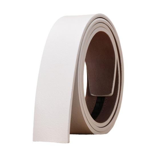 Мужской ремень из натуральной кожи без автоматической пряжки, двухслойный ремень из воловьей кожи в стиле ретро, ​​без пряжки, дизайн пояса