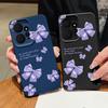 Фиолетовый бантовый принт кожа текстура ТПУ матовый чехол для Xiaomi 13T Poco X6 M6 Redmi Note 14 Pro 13 12 11 защита линз мягкий противоударный чехол для телефона