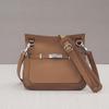 Leather Platinum Lock Bag - Lychee Grain Cowhide Shoulder & Messenger Style
