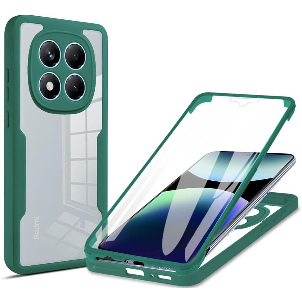 Чехол 360° с полной защитой от ударов для Redmi 15pro Plus 15 14 Pro Poco M8 Pro, Защитное стекло HD, Жесткая рамка из ПК, Противоударный чехол