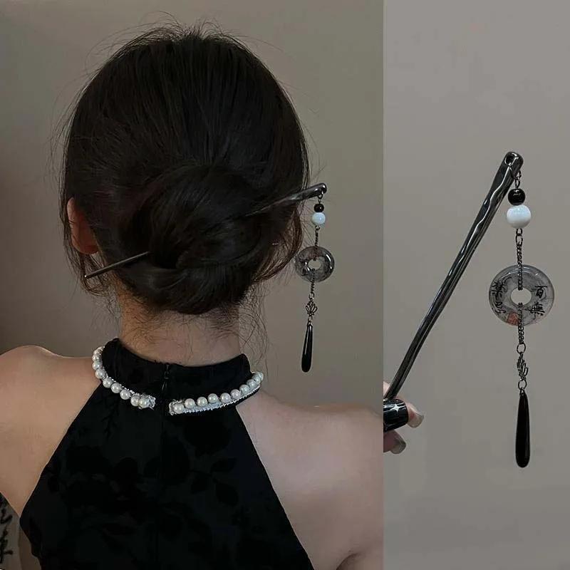 2025 New Chinese Style Butterfly Flower Tassel Hair Stick for Women Vintage Metal Hanfu Chopstick Hair Sticks Hair Accessories