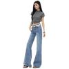 Light blue American retro low-rise flared pants for women's summer new versatile and thin floor-mopping jeans for women