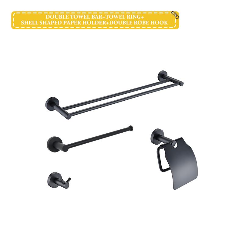 Матово-черная фурнитура для ванной комнаты из нержавеющей стали 304, держатель для полотенец, держатель для туалетной бумаги, держатель для жидкого мыла, вешалка для полотенец, туалетные принадлежности