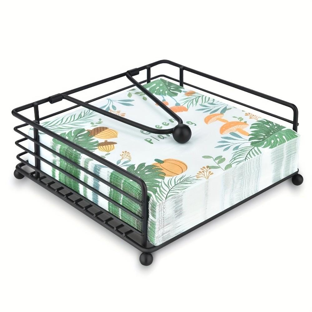 Утяжеленный держатель для салфеток для рук Квадратный дизайн Плоский диспенсер для салфеток Органайзер для бумажных салфеток Дом Кухня