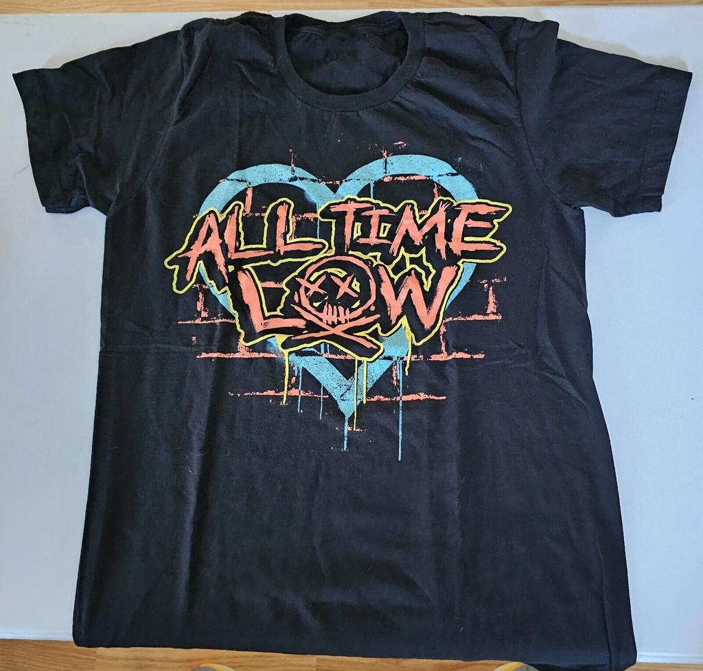 ALL TIME LOW Band Tour Heart Brick Wall T Shirt Full Size S-5XL