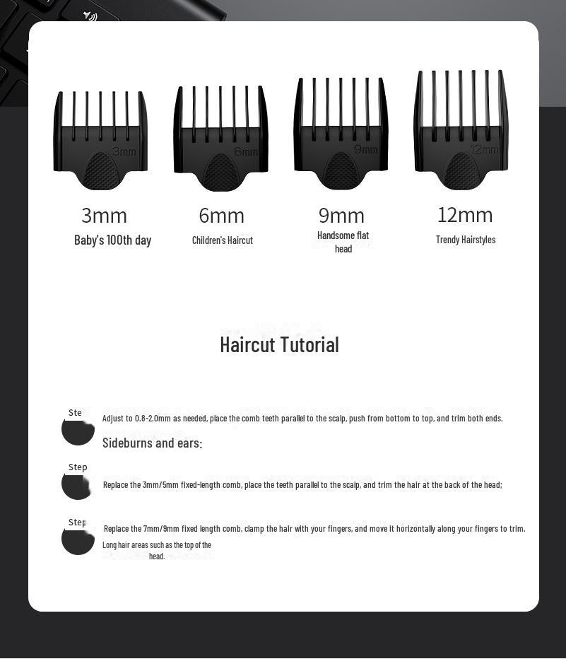 High-Power Electric Hair Clipper for Salons and Home Use - Ideal for Shaving and Hair Carving.